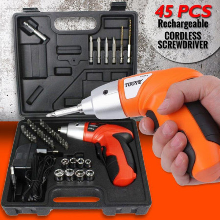 45pcs Cordless Rechargeable Screwdriver